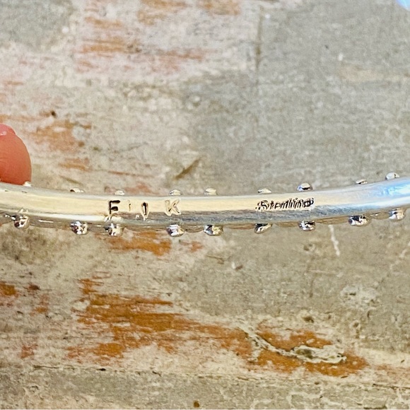 SOLD ♥️ Zuni ♥️ Elvira Kiyite Sterling Silver & Turquoise Stacker Cuff - Picture 12 of 15